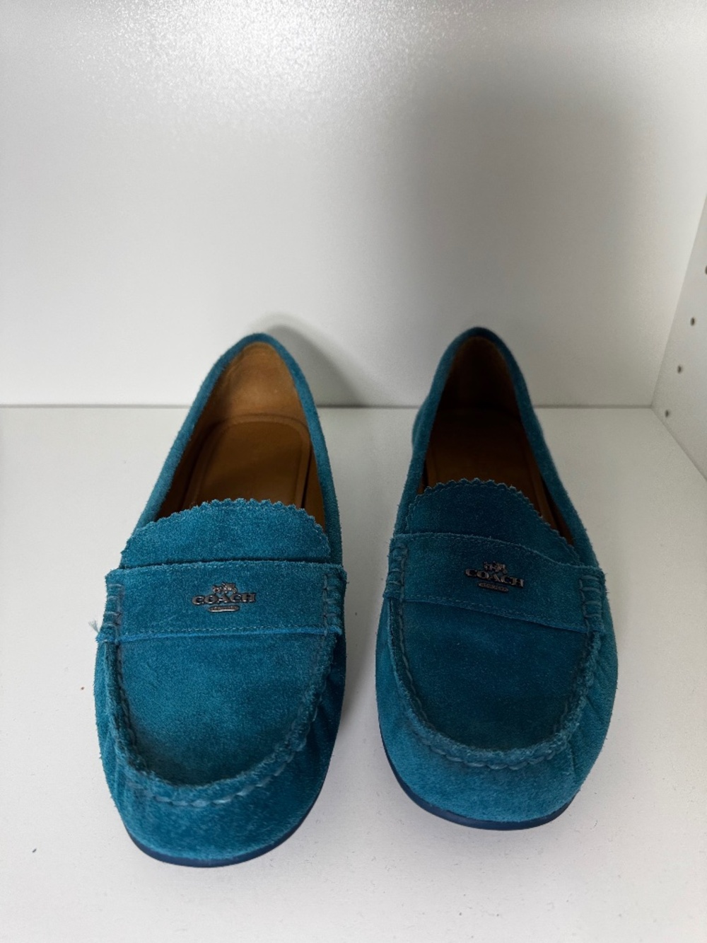 Coach blue suede loafer